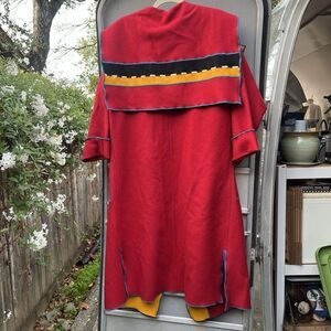 1980s CINDY OWINGS USA designer wool coat Color Block Art modern S fits Large